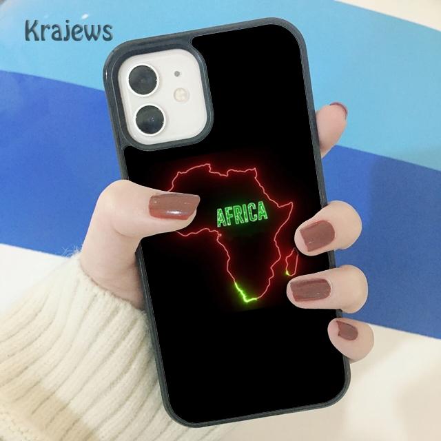 Krajews Карта Африки География Мягкий Чехол-Бампер Для iPhone 17 Air 16 15 14 plus 11 12 13 pro max coque Оболочка Fundas