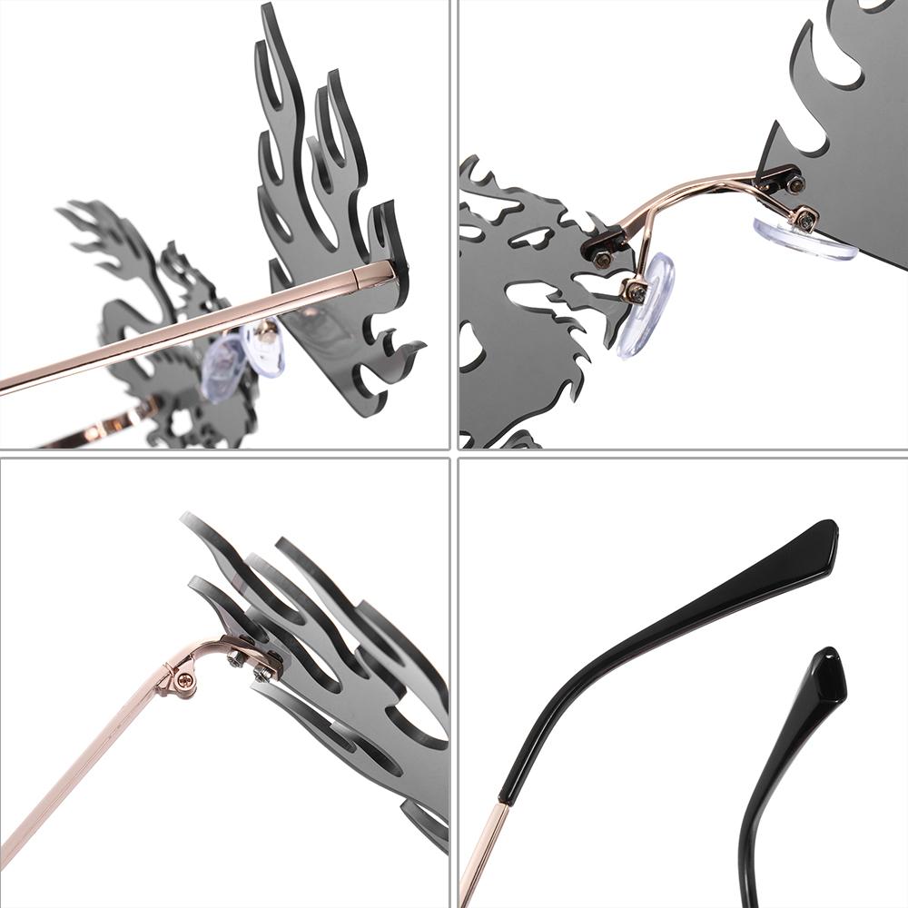 Phoenix Shape Sunglasses for Women Rimless Sunglasses Tinted Frameless Eyewear Trendy Sun Glasses