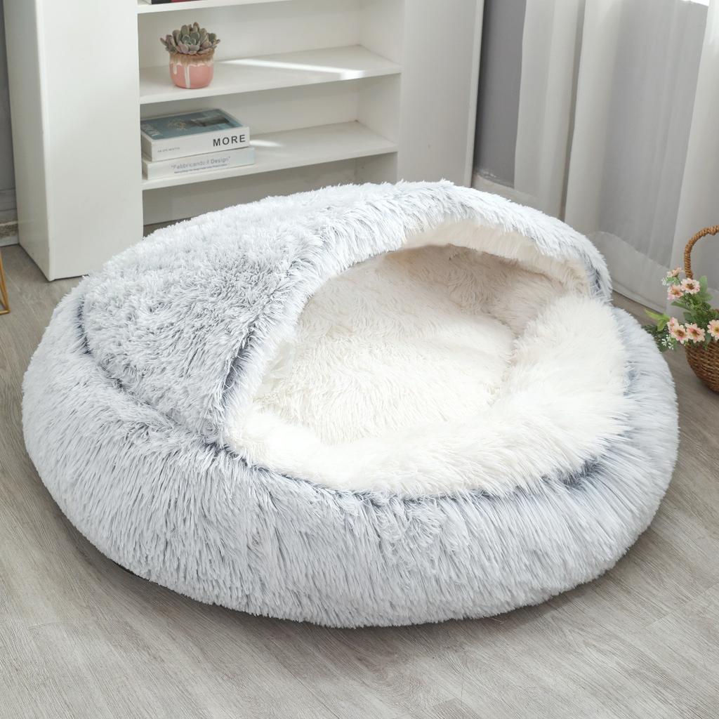 Cat Nest Semi-enclosed Winter Warm House Cat Villa Plush Cover Nest Four Seasons Dual-purpose Half-purpose Dog Nest