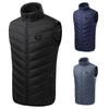 Men Women Winter USB Infrared 21 Heating Areas Vest Jacket Stand Collar Pockets Zipper Placket Windproof Electric Heated Waistcoat Coat