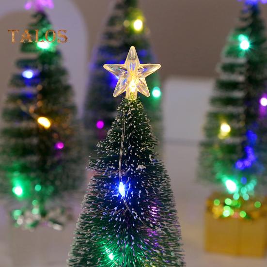 4 шт. маленьких елочных украшений со светодиодными лампами на батарейках реалистичные мини-настольные аксессуары для рождественской елки