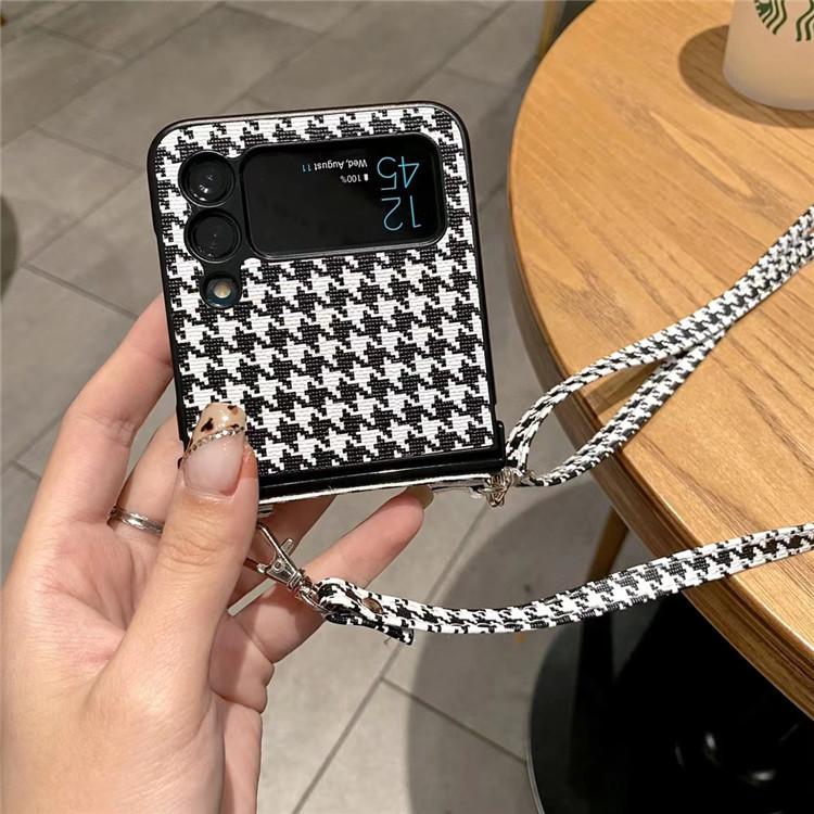 Применимо для Samsung ZFlip5 лазерный горошек zflip4 складной чехол для мобильного телефона p50pocket2 чехол-защита с ремешком