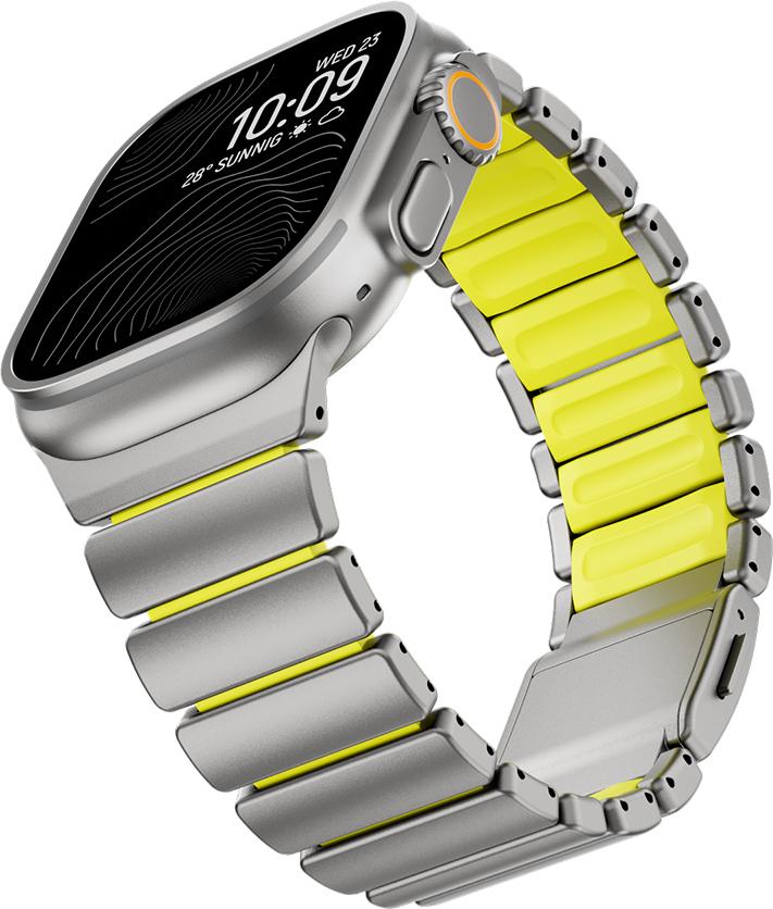 Титановый фторкаучуковый ремешок для Apple Watch Ultra 3 2 49 мм 46 мм 45 44 мм Магнитный ремешок для Iwatch 11 10 9 8 7 SE Роскошный ремешок для часов