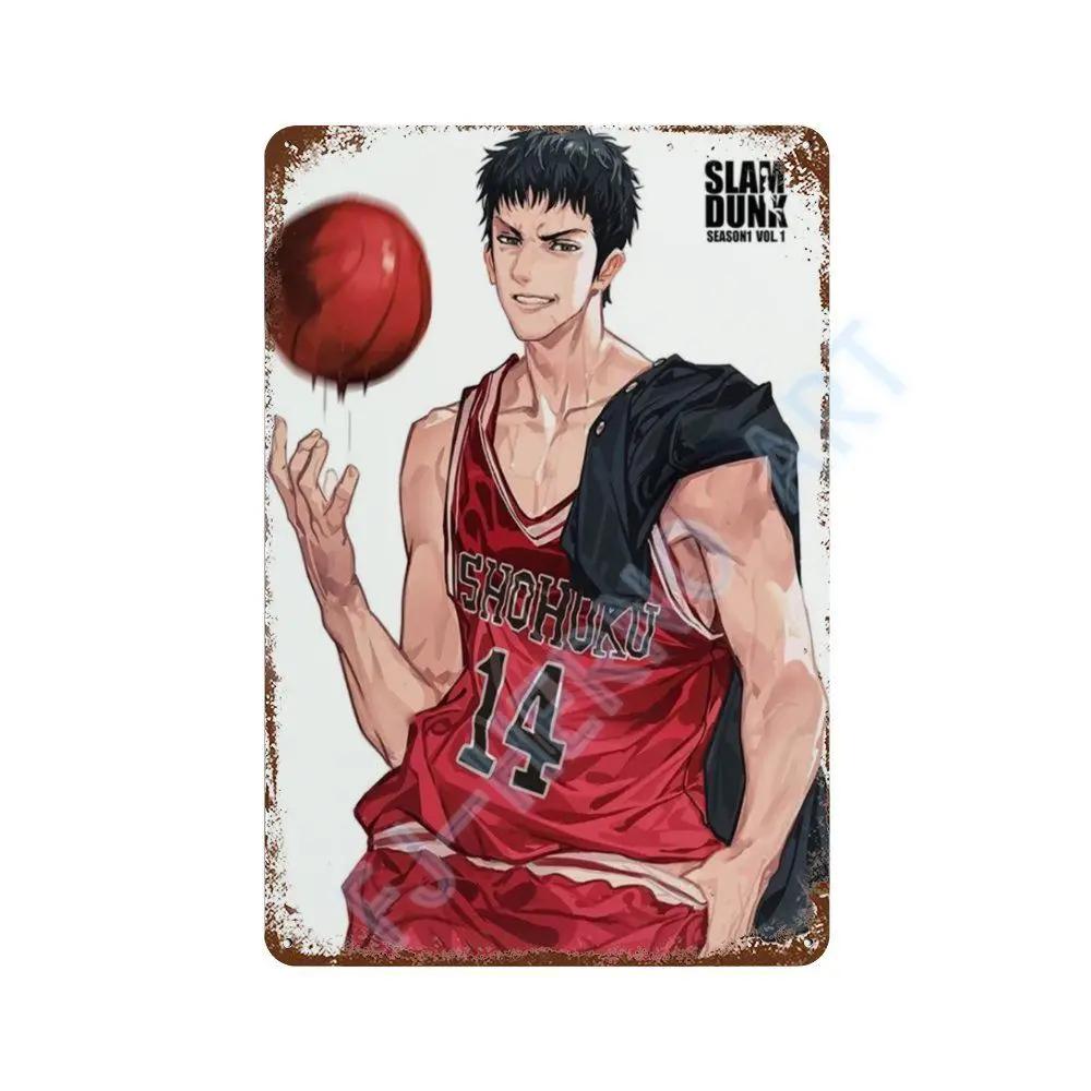 Японское Аниме Slam Dunk Металлическая Жестяная Табличка Ретро Постер Коридор Комната Домашний Декор Настенные Росписи Декоративные Тарелки Настенное Искусство Подарок