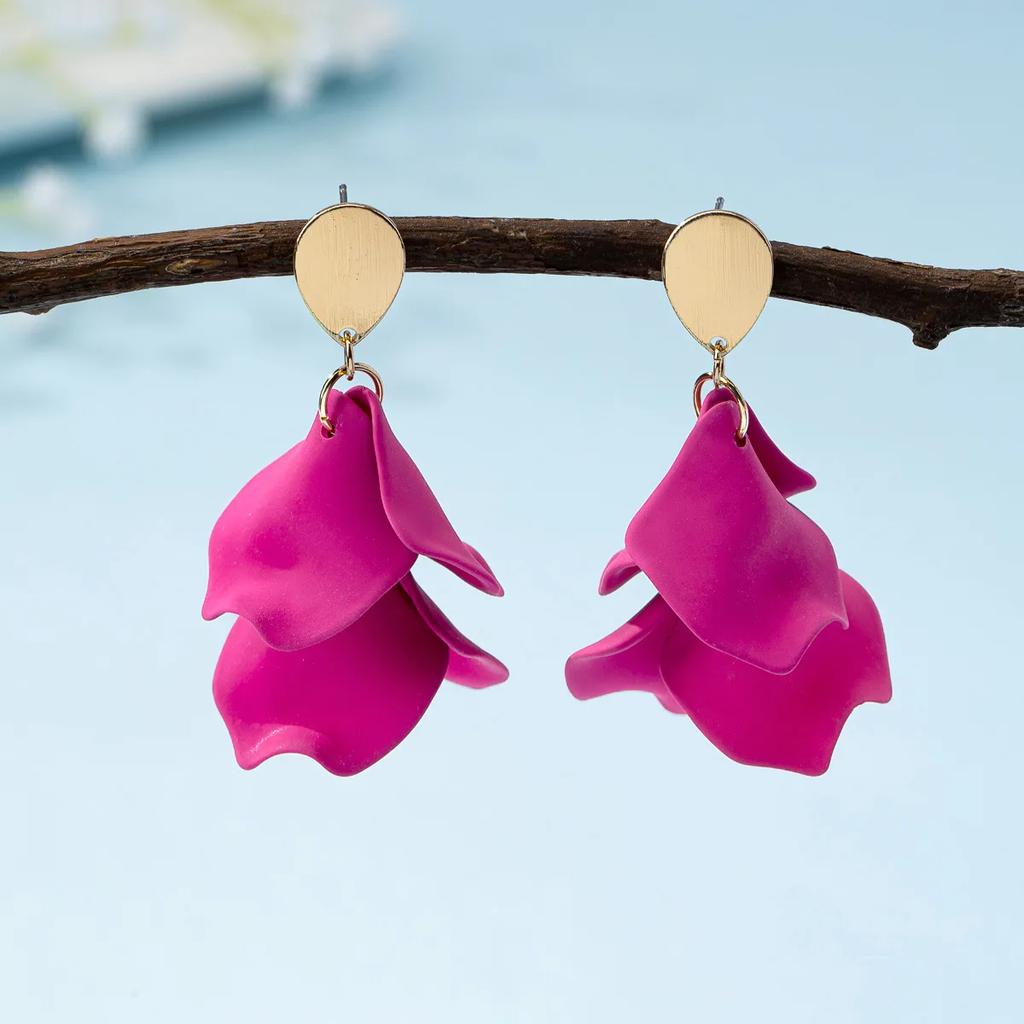 Богемные Красочные Серьги-цветы для Женщин Серьги с подвесками-лепестками Вечерние Серьги-капли Ювелирные изделия Аксессуары Y2k Бижутерия