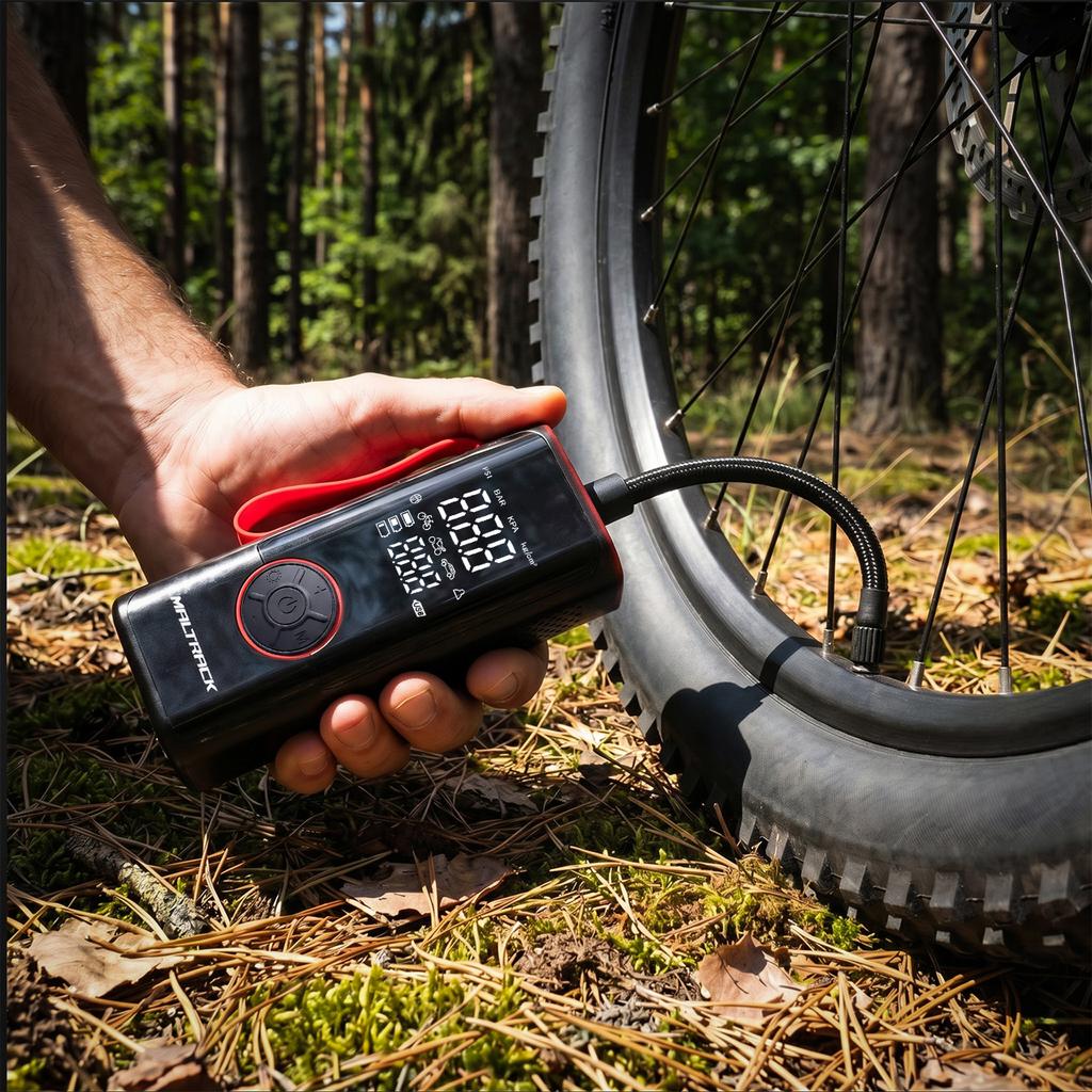 Pompka rowerowa elektryczna kompresor akumulatorowy powerbank 6000 mah airgo200