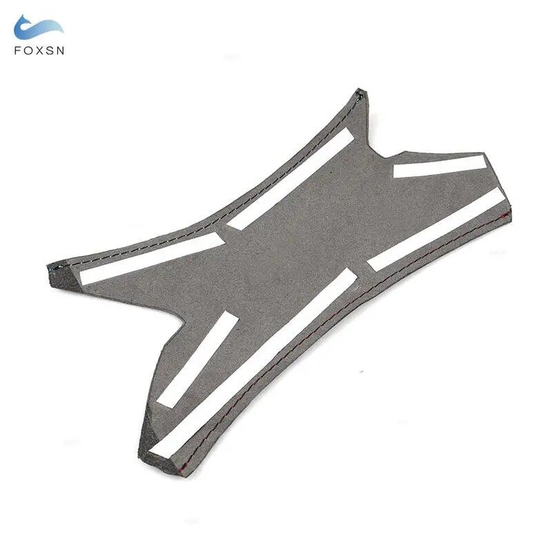 Кожаная внутренняя ручка из микрофибры, чехол для BMW 3 серии E90 E91, внутренняя отделка панели левой двери, черная с красной синей линией