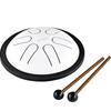 Suzuki NINO Mini Melody Steel Tongue Drum NINO980WH with Mallet 6 Tone Plates White That Resonates Beautifully No Matter Which One You Hit []
