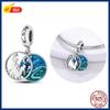 100% S925 Sterling Silver Firefly Charms Evil Eye Hot Air Balloon Blue Charms Fit  Original Bracelet DIY Jewelry Making