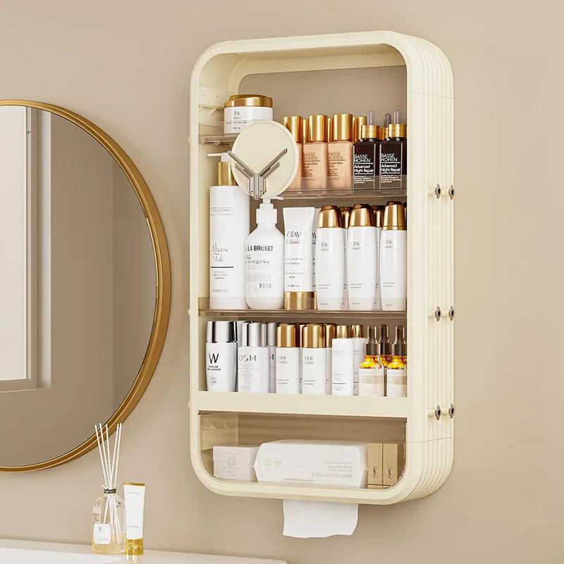 Non perforated kitchen storage rack multi-layer wall seasoning rack bathroom skincare product storage rack kitchen storage shelf