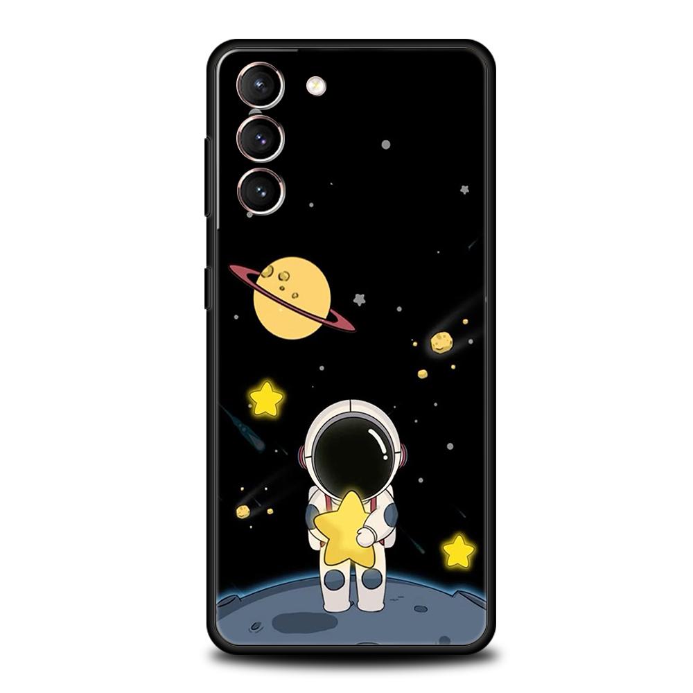Милый чехол для телефона Астронавт для Samsung Galaxy S25 Edge S24 S23 S22 Ultra S20 S21 FE 5G S10 S9 Plus S10E Мягкий чехол