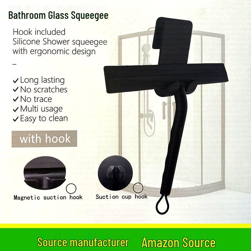 Силиконовый скребок для стекла с крючком для уборки ванной комнаты и окон