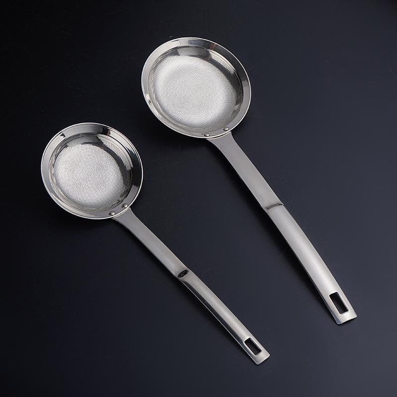 Multi-functional Hot Pot Fat Skimmer Spoon 304 Stainless Steel Fine Mesh Food Strainer for Skimming Grease and Foam