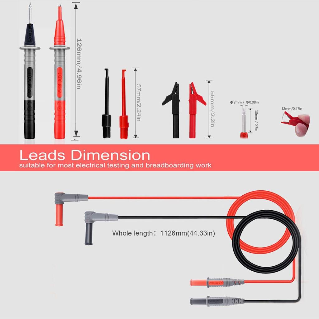 Тестовый набор для мультиметра для электрического измерительного прибора с зажимом типа «крокодил» для тестирования