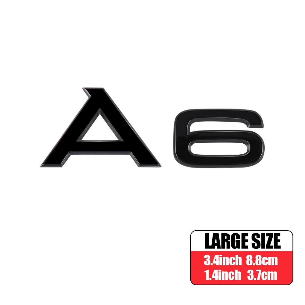 A3 A4 A5 A6 A7 A8 Letters Numbers Emblem for 5G quattro Car Trunk Fender Nameplate Logo Sticker Auto Valve Core Accessories2D