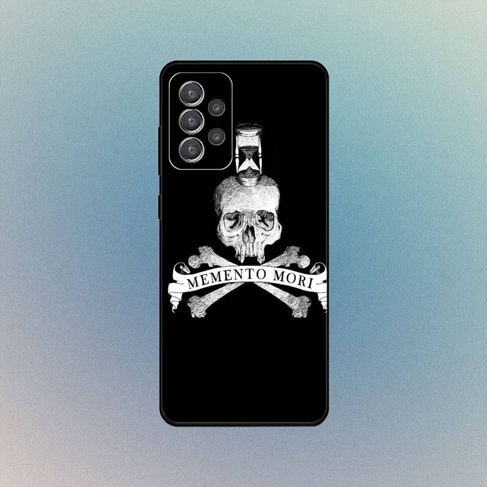 Чехол для телефона Memento Mori для Samsung S25, S24, S21, S22, S23, S30, Ultra, S20, Plus, Fe, Lite, Note, 10, 9, 5G Черная крышка