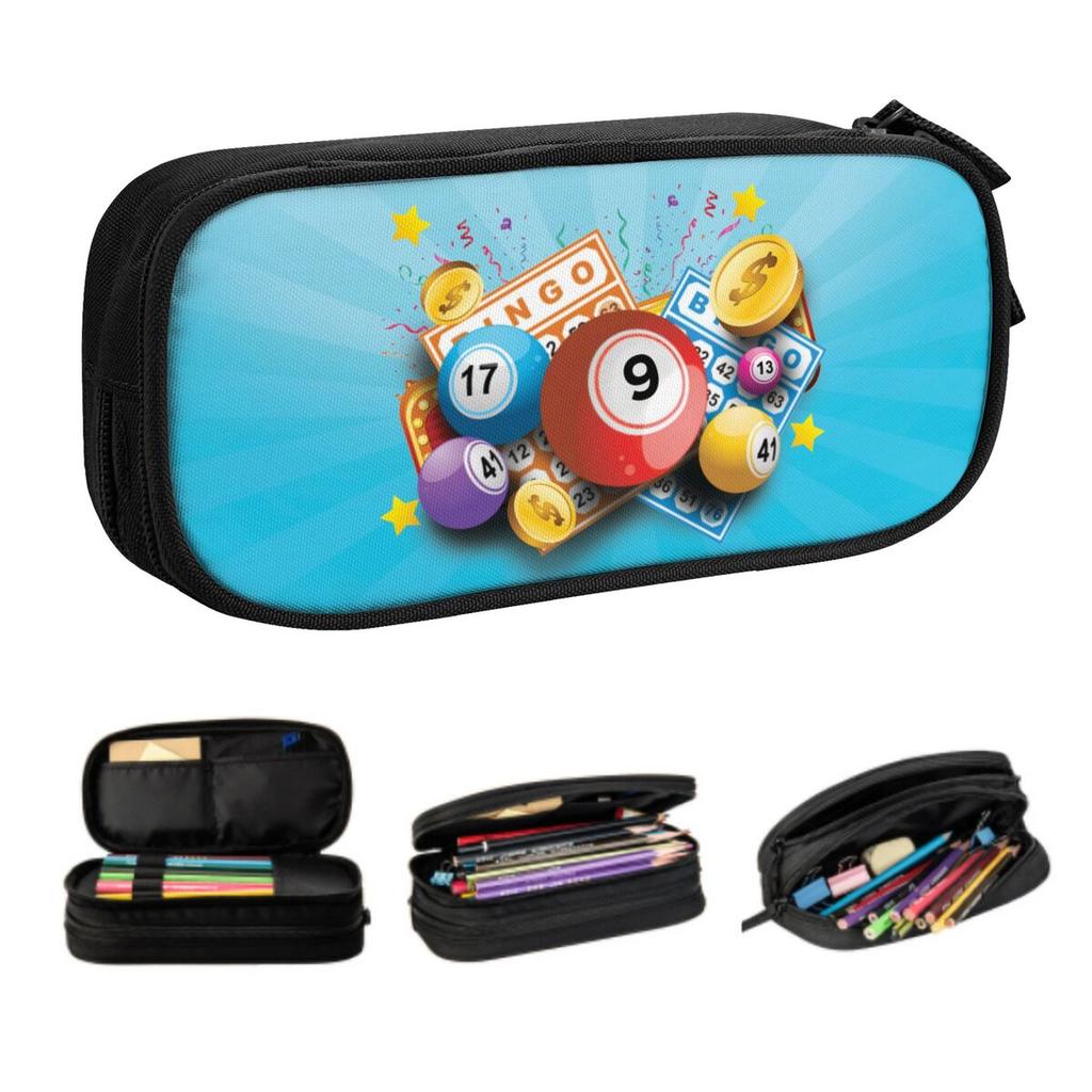 Custom Hot Game Bingo Kawaii Pencil Cases Girls Boys Large Capacity Pencil Pouch Student School