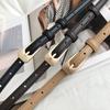 Fashion Vintage Casual Thin Waist Strap Leather Belt Trouser Dress Belts Metal Buckle Waistband