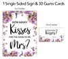 Inkdotpot How Many Kisses For The Soon To Be Mrs Floral White Bridal Shower Game 1 Sign   30