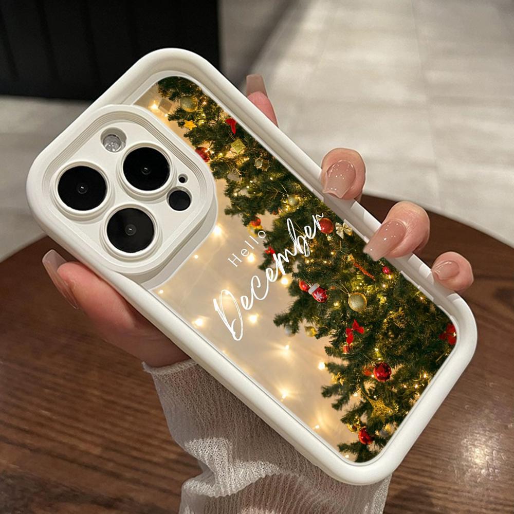 Чехлы для телефонов Ae117 Merry Christmas Happy New Year для iPhone 16 14 13 11 Pro Max 15 7 8 Plus 12 mini XR XS Max Angel Eye Ladder Protective Cover