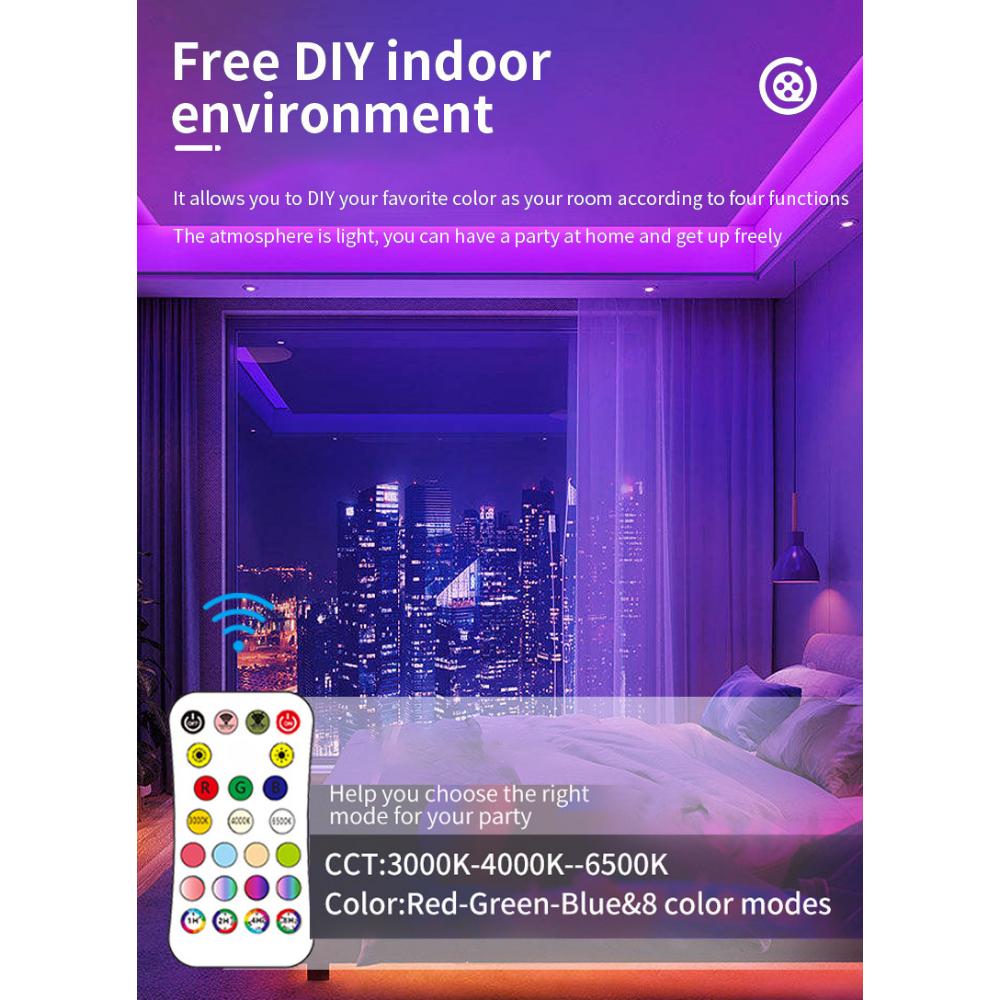 New Ceiling Lamp Rgbcw Full-Color Dimming Color Intelligent Rf Remote Control Bedroom Round Led Ceiling Lamp