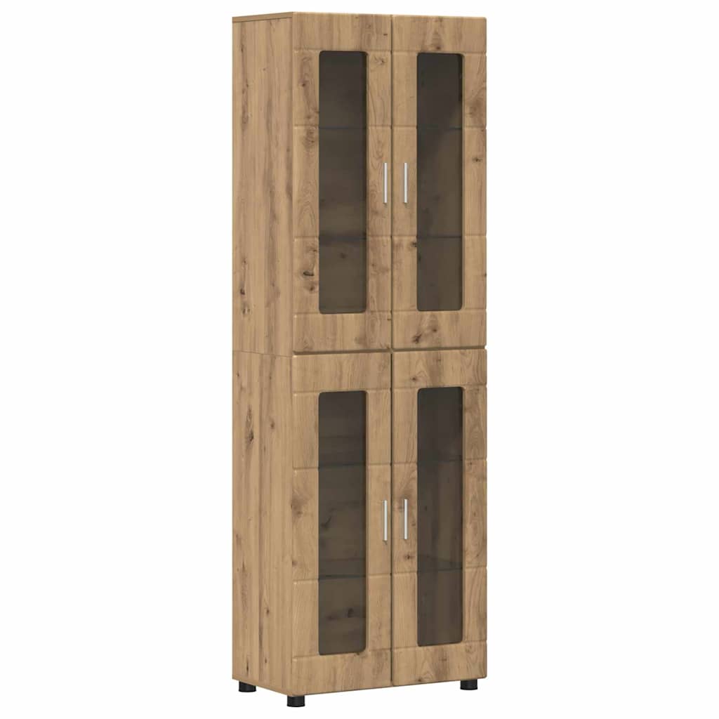 TV Cabinet Set with Doors FLORIN 3 pcs Artisan Oak Wood Based Material