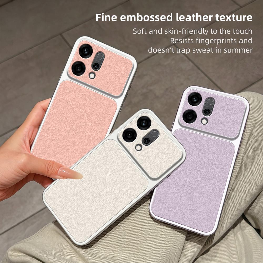 Чехол для телефона OPPO Reno 14 14F 13 13F 11 12 12F 11F 10 Pro Plus Coque Конфетный ПУ Натуральная кожа Защита камеры Мягкая задняя крышка