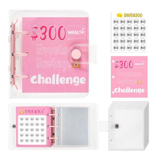 25 Envelopes Money Saving Challenge Binder Mini Cash Saving Budget Book To