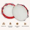 Hand Tambourine with Metal Single Row 8pcs Metal Cymbals Jingles Sheepskin Drum Skin Wooden Tambourines Entertainment Musical Timbrel
