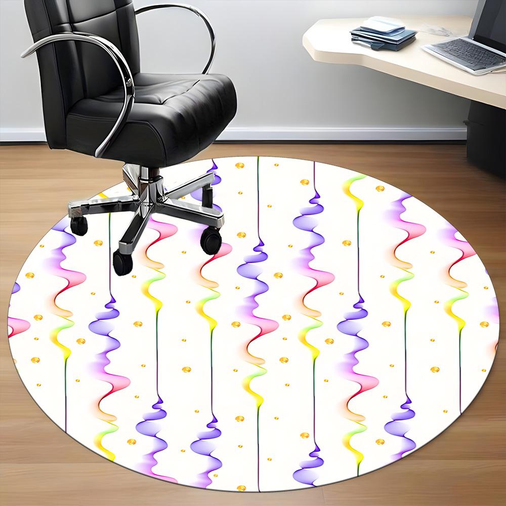 1pc Colorful Streams Office Round Rug, Non-slip, Soft and Durable Office Rug for Interior Decoration, Perfect for Office, Beautiful Decoration yy26032