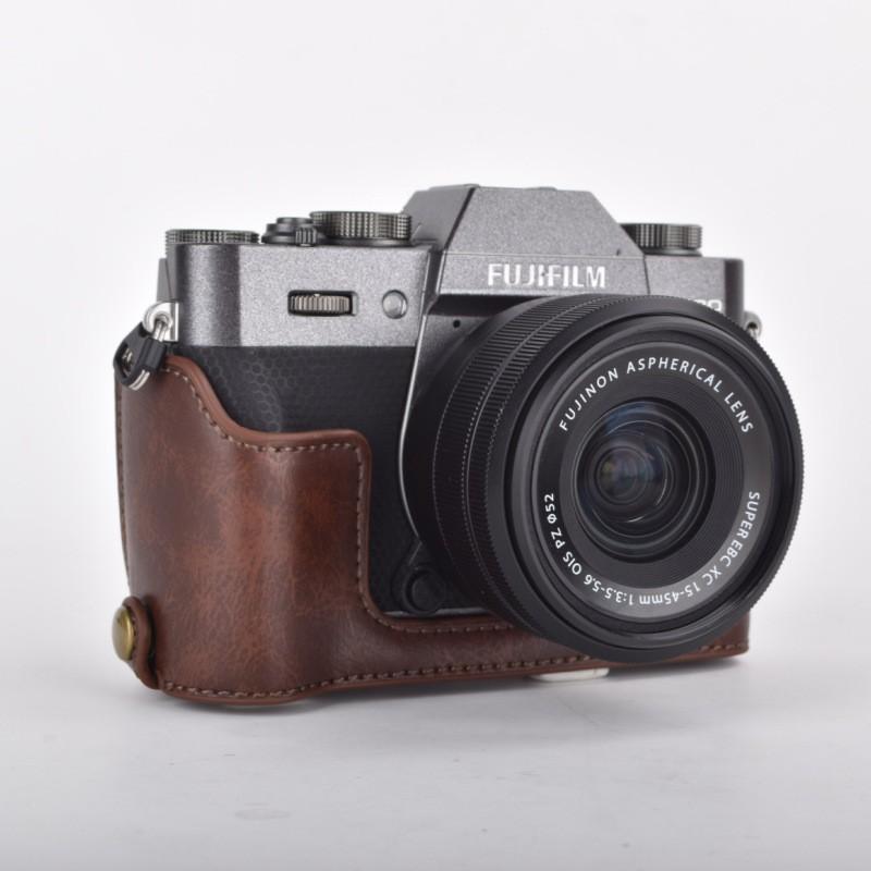 Slim PU Camera Bag Fujifilm X-T30 III II X-T20 X-T10 Mirrorless Cameras Crossbody Shoulder With Velvet Lining