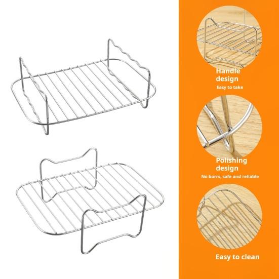Air Fryer Rack Stainless Steel Dehydrator Grill Enhanced Airflow Design Air Fryer