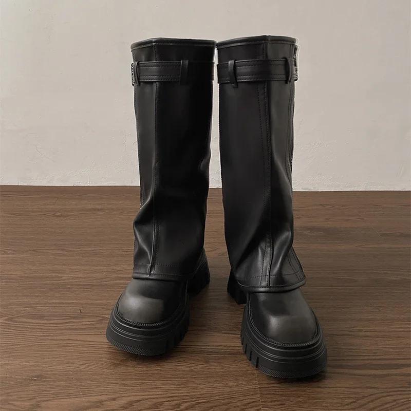 Chunky Knee High Boots Women Fashion Ladies Side Zippers Knight Long Boots  New Autumn Winter Women's Shoes