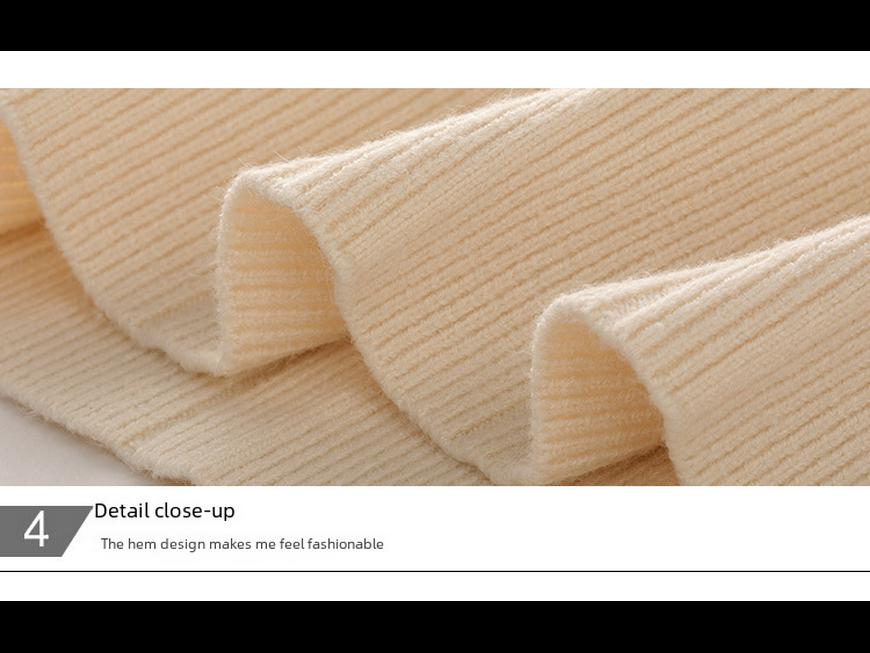 2024 Women's Early Autumn Long-Sleeve Sweater Dress Set: Loose Knit Cardigan and Wool Skirt