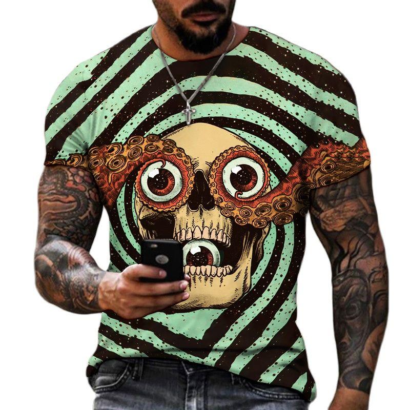 Новейшая мужская футболка в стиле Харадзюку с круглым вырезом, модная забавная мужская повседневная футболка с 3D принтом, модная ультра с коротким рукавом