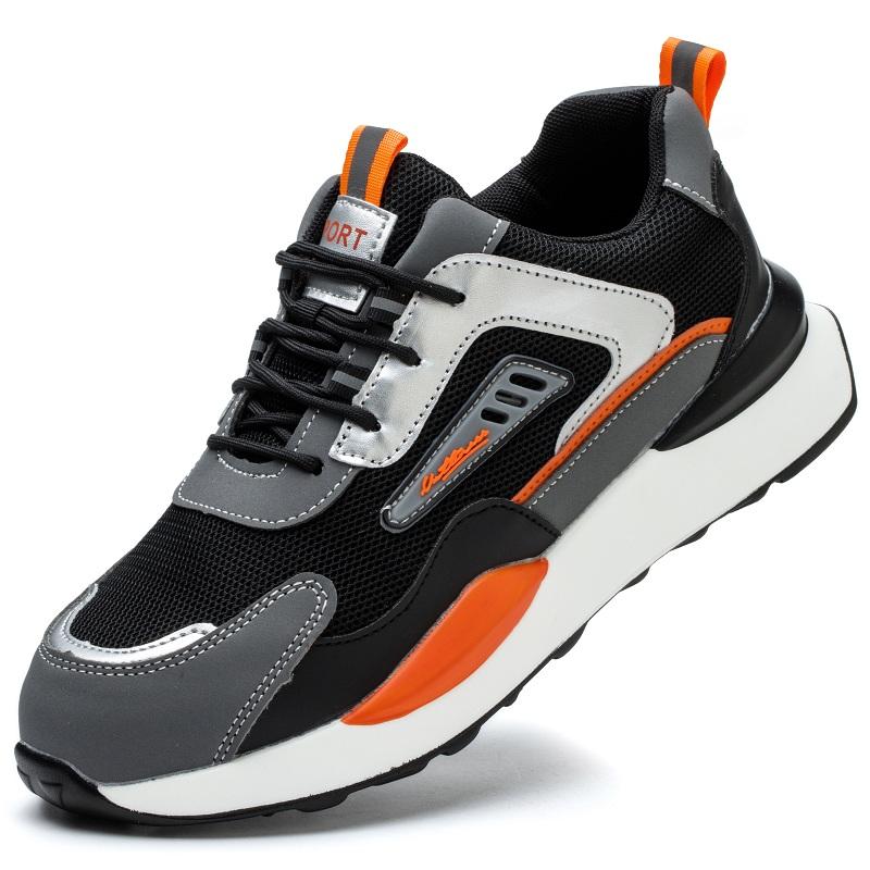 Fashion Fashion Work Sneakers Men Anti Puncture Anti-smash Safety Shoes Antiskid Protective Shoes Work Boots Steel Toe Shoes Security