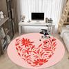 1pc Floral Heart Office Round Area Rug,  Mat Suitable For Office, Under Office Chairs Bedroom Living Room Home Decor, Room Deco