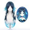 85cm Genshin Impact Hydro Yaksha Cosplay Wig Xiao's Sister Female Long Wavy Synthetic Wig Heat Resistant Hair Game Role Play