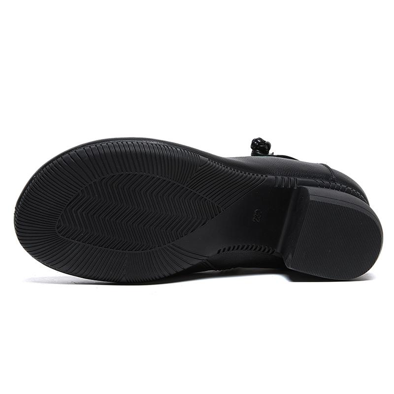 GKTINOO Floral Ankle Boots For Women Autumn Winter Genuine Leather Women's Boots Retro Handmade Comforable Shoes High Heels