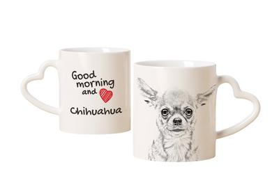 Chihuahua Short-haired, Chihuahua Smooth – Cup with a Dog, Adorable Cup with a Heart-shaped Handle |