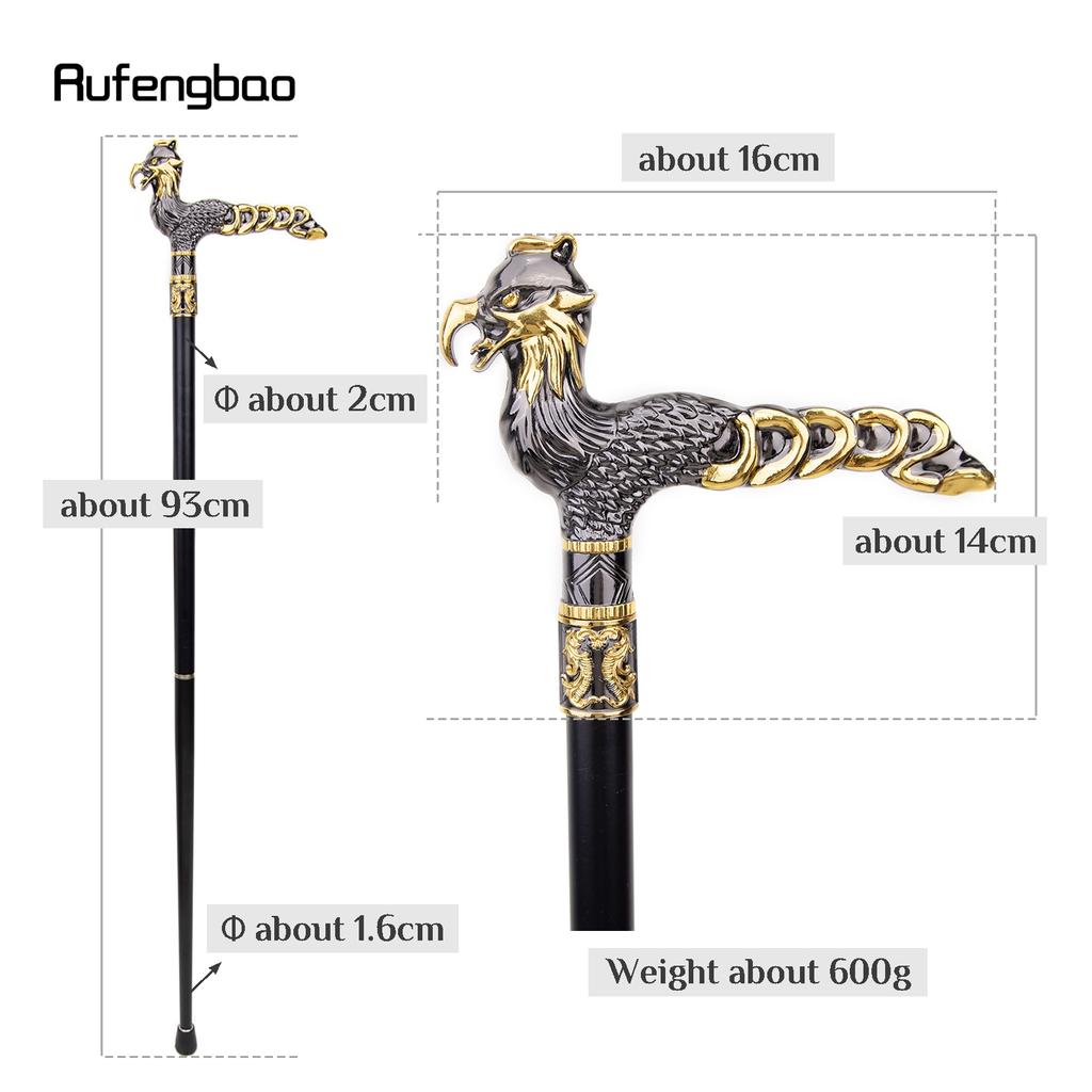Трость золотого и черного цвета с птицей, модная декоративная трость для джентльмена, элегантная ручка для трости для косплея, ручка Crosier 93 см