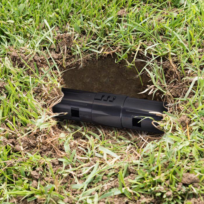 Relaxdays Piège à taupe tunnel piège vivant défense animale lutte anti taupe piège tube plastique 2 ouvertures, noir