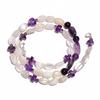 Natural Moonstone Amethyst Gemstone Mix Shape Smooth Beads Necklace 17" UB-4567 UB-4567
