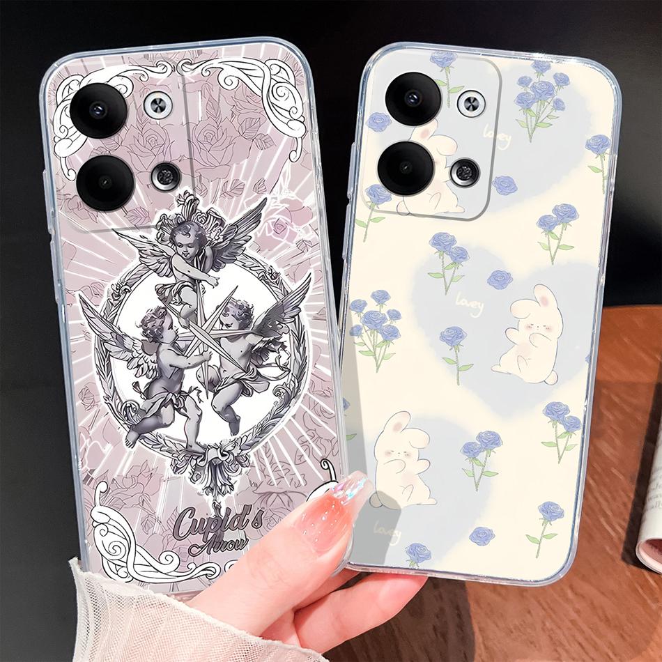 Чехол для телефона Oppo Reno 9 Pro Plus 5G Милый Мультяшный Мягкий ТПУ Прозрачный Силикон Легкая Задняя Крышка Для Oppo Reno9 Funda