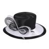 Women Derby Church Dress Fascinator Cloche Hat Wide Brim Tea Party Wedding Bucket Hat with Bow Accent