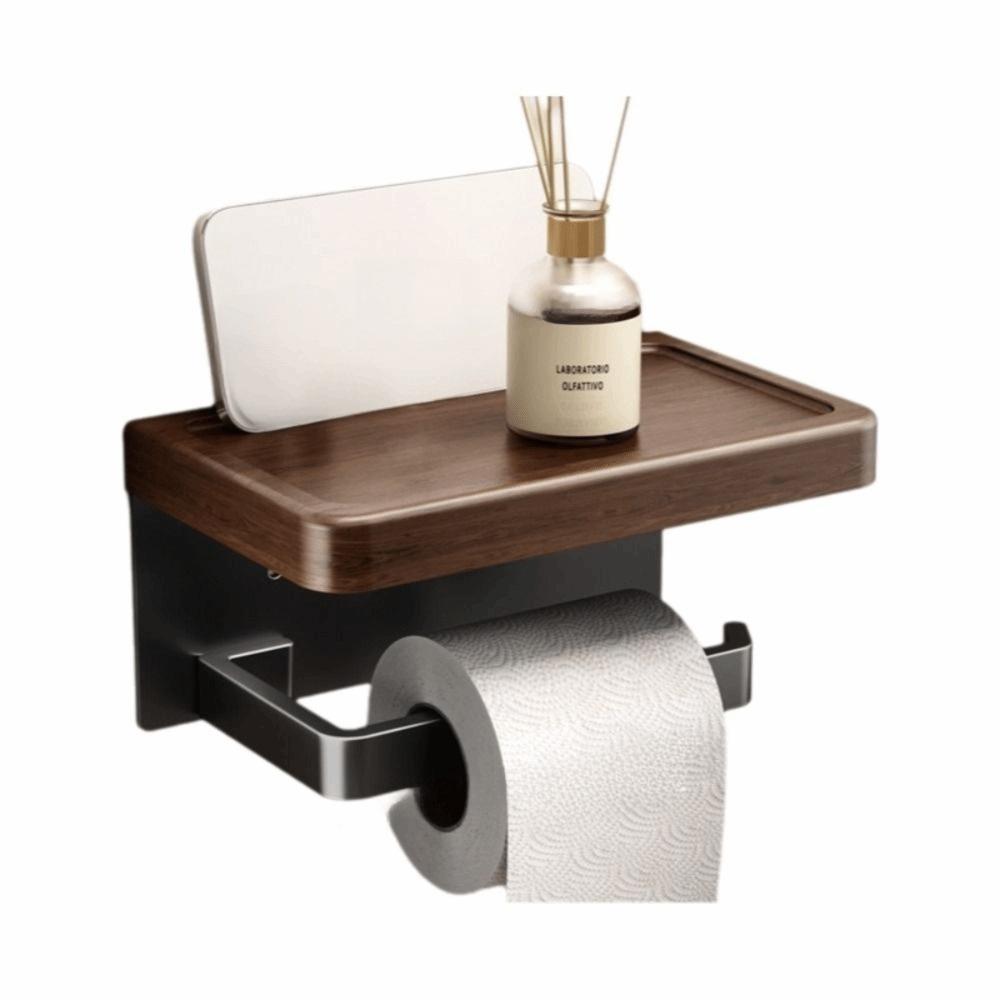 with Storage Tray Wall-Mounted Toilet Paper Holder Hanging Paper Towel Stand Bathroom Sink