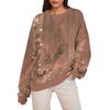 Women's Casual Printing Pullover Long Sleeve Shirt Oversized Sweatshirt
