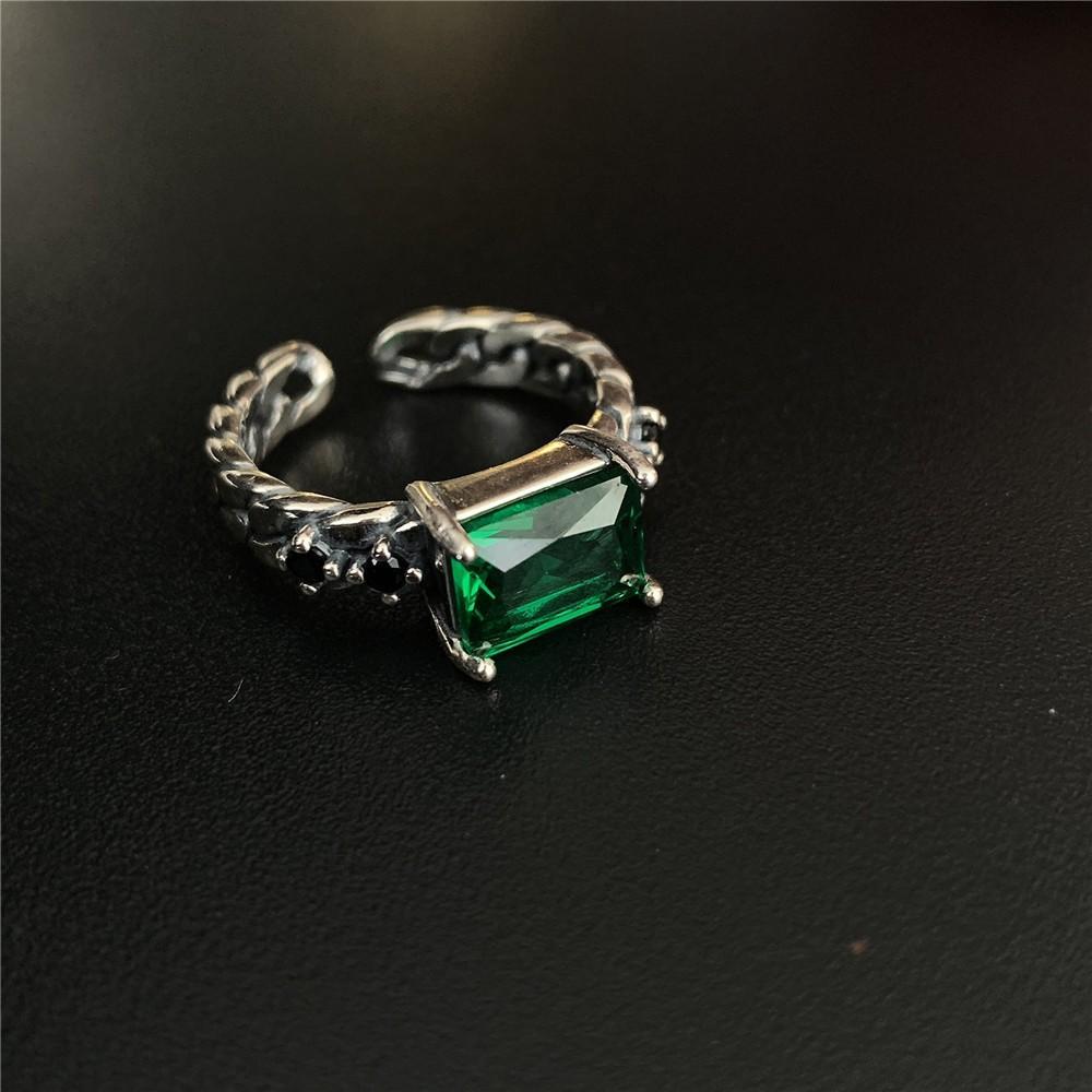 Винтажные изумрудные разноцветные квадратные кольца с цирконием для женщин, регулируемое кольцо с геометрическим рисунком, модные украшения для вечеринок