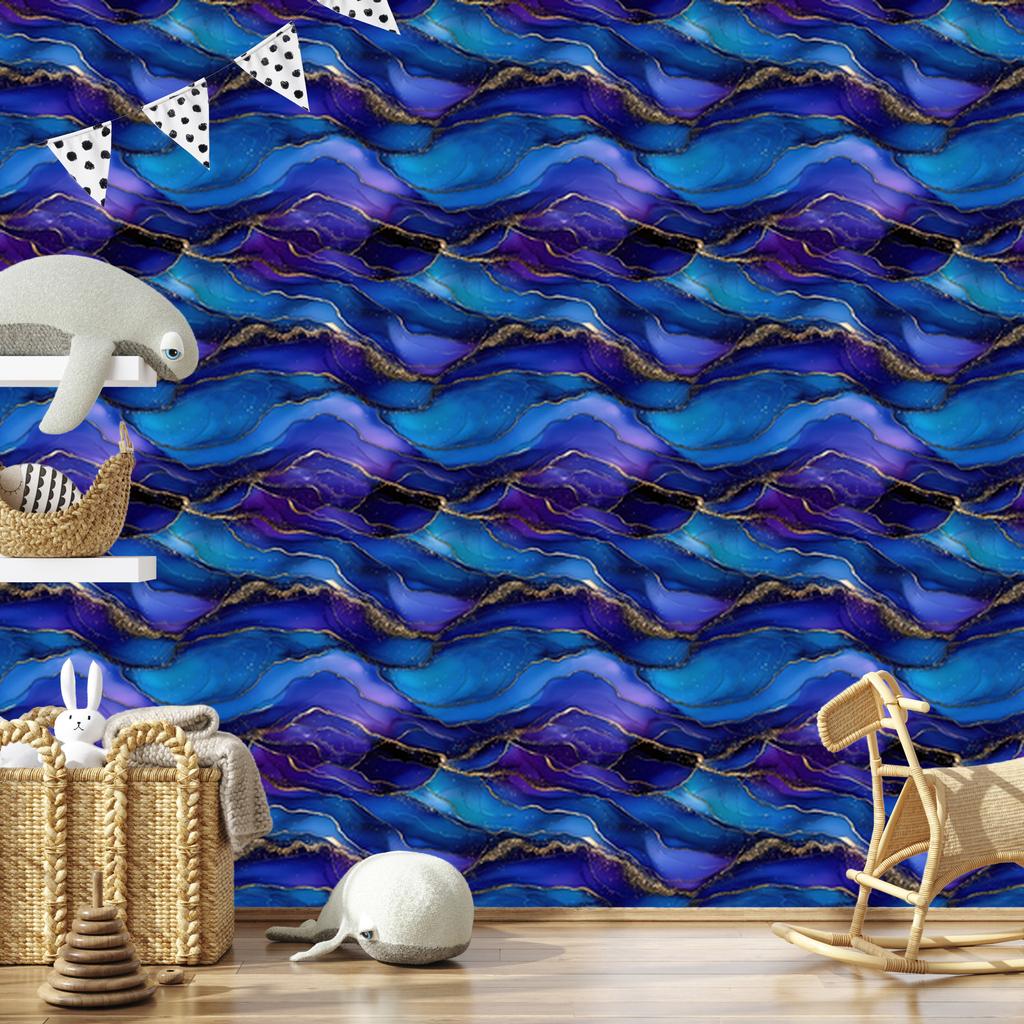 Wallpaper Ink blue, navy blue, indigo and violet 50x1000