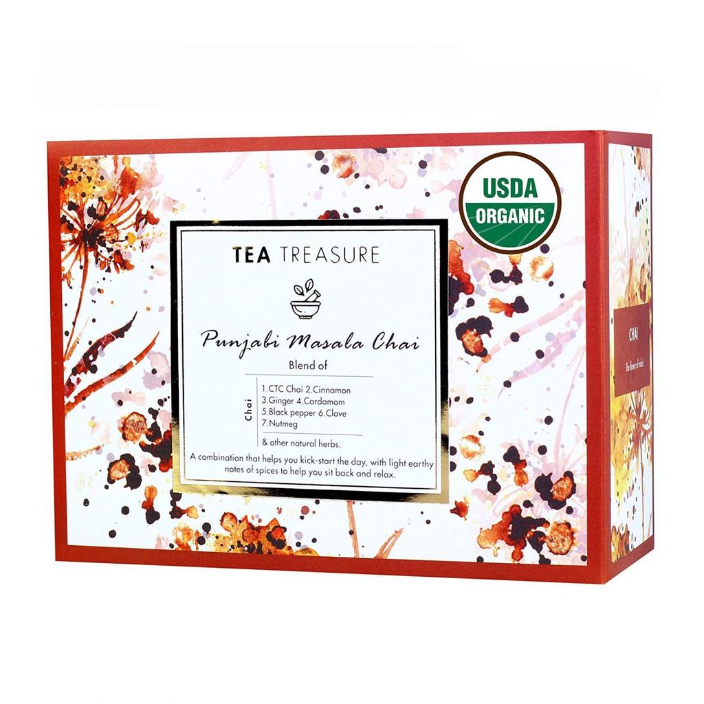 Панджаби Масала чай (18 пак, 2 г), Punjabi Masala Chai, Tea Treasure